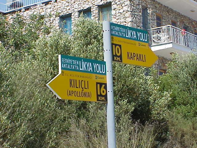    Lycian Way sign                Ucagiz
